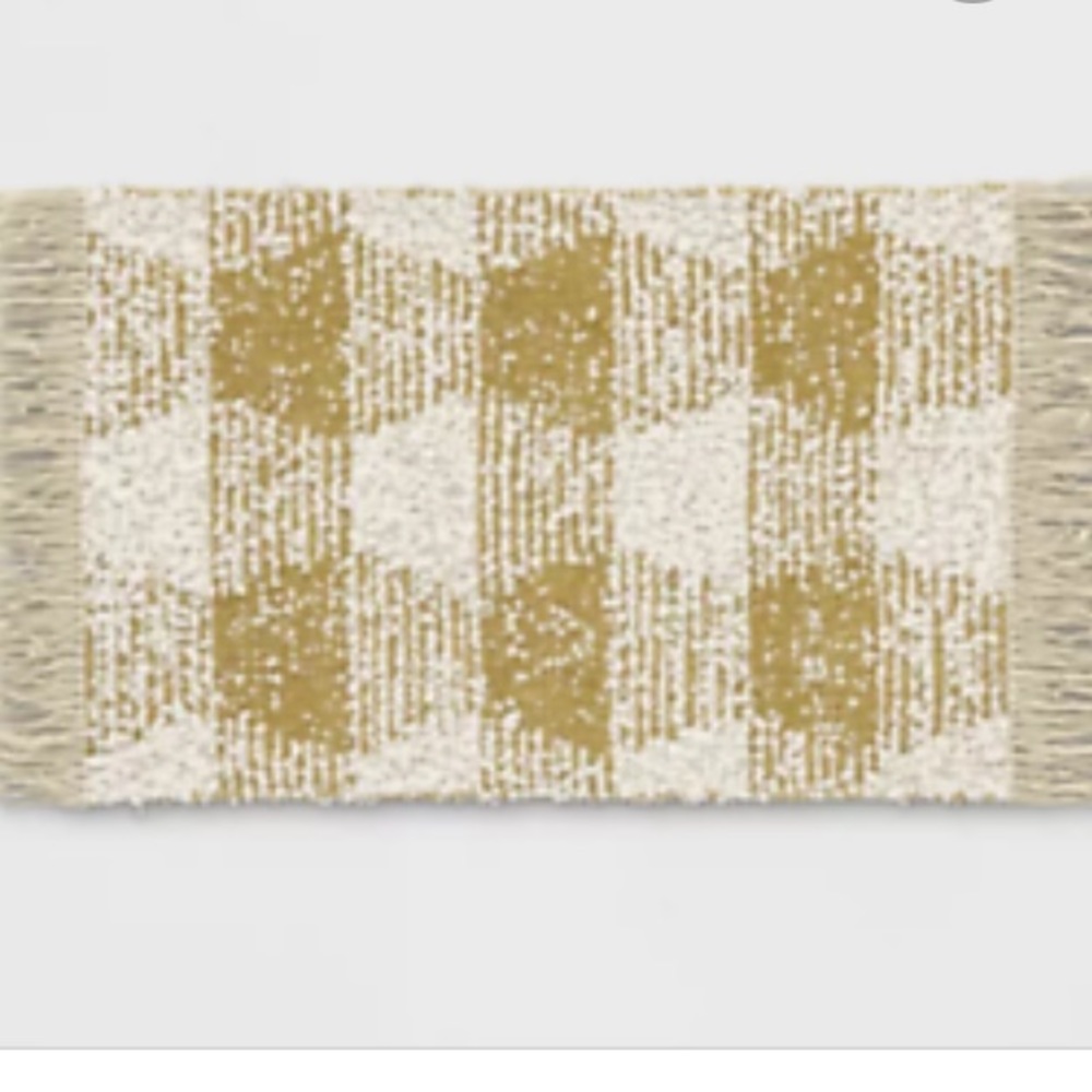 Threshold yellow and white accent rug